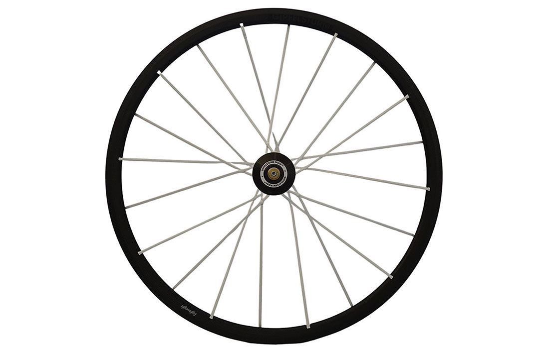 Lightweight Gipfelsturm Weiss Tubular Front Wheel - White Spokes | cycling wheel