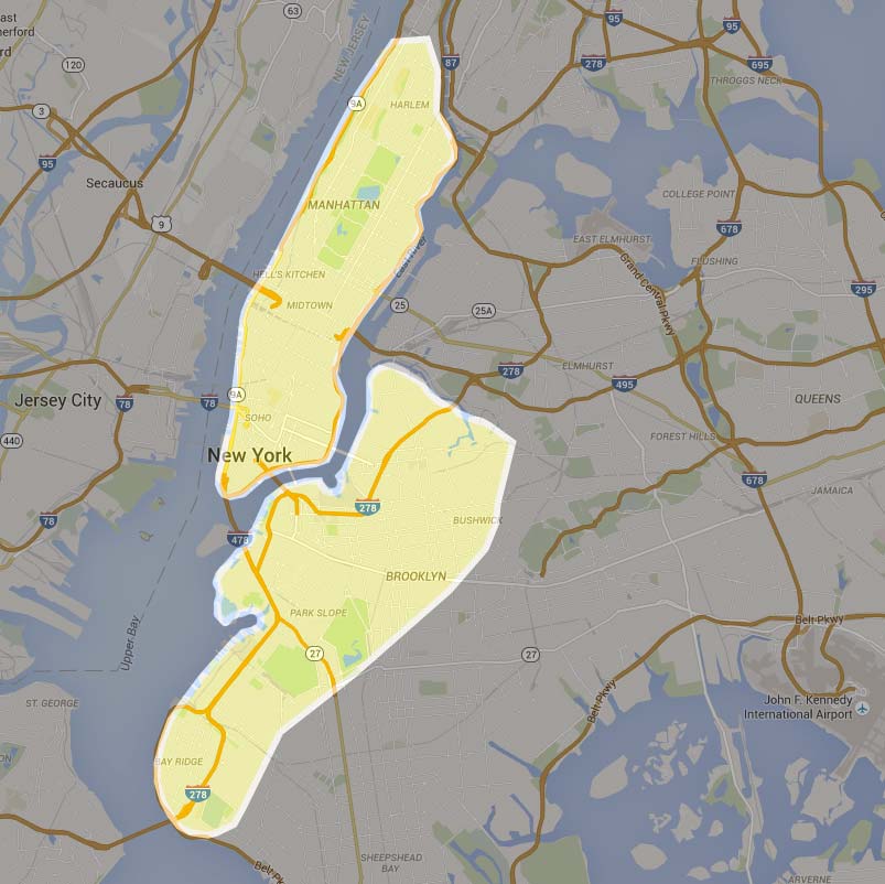 Brooklyn Bike Service Map